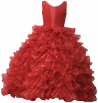 GIRLS RUFFLE DRESSES W/TAIL (RED) 0515742